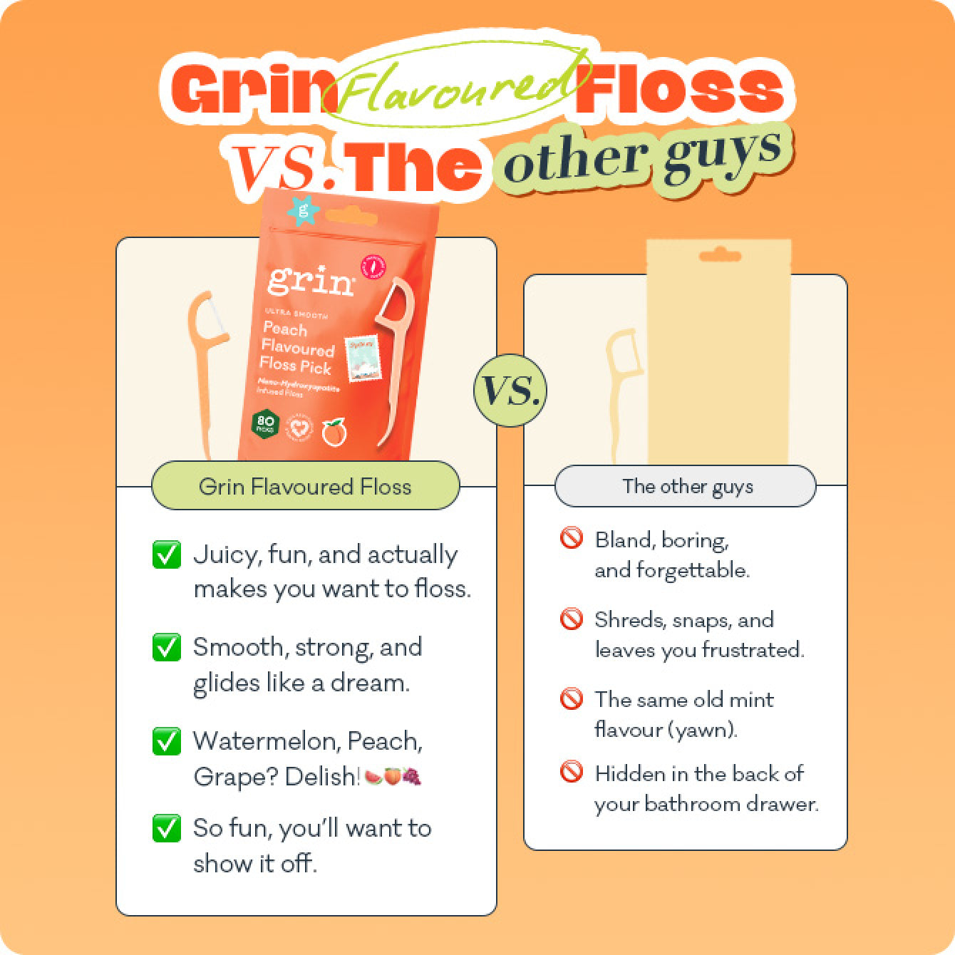 Ultra Smooth N-HA Infused Floss Picks 80pk Peach