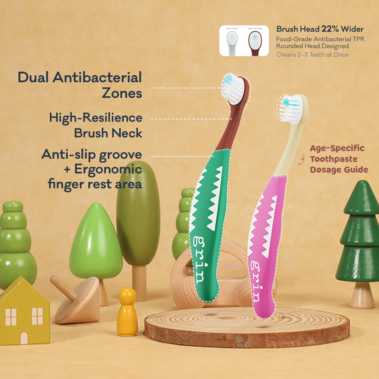 PRE-ORDER Grin Kids Brush Buddy Toothbrush for 2-4 Years