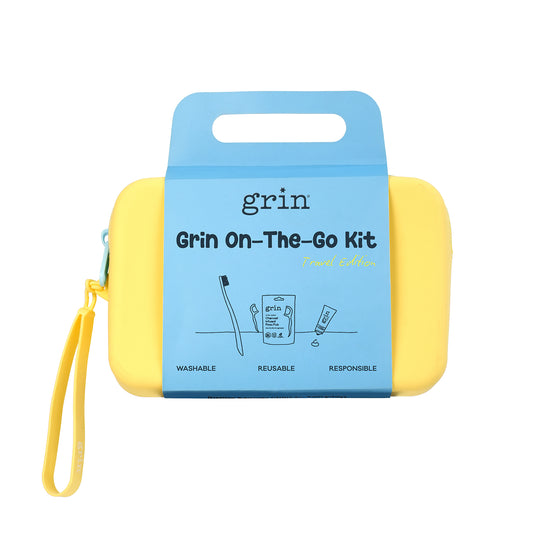 Grin Yellow Silicone Travel Kit on the Go Kit