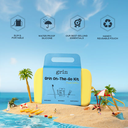 Grin Yellow Silicone Travel Kit on the Go Kit