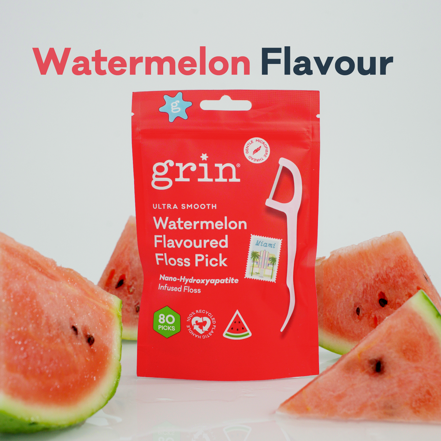 Ultra Smooth N-HA Infused Floss Picks 80pk Watermelon