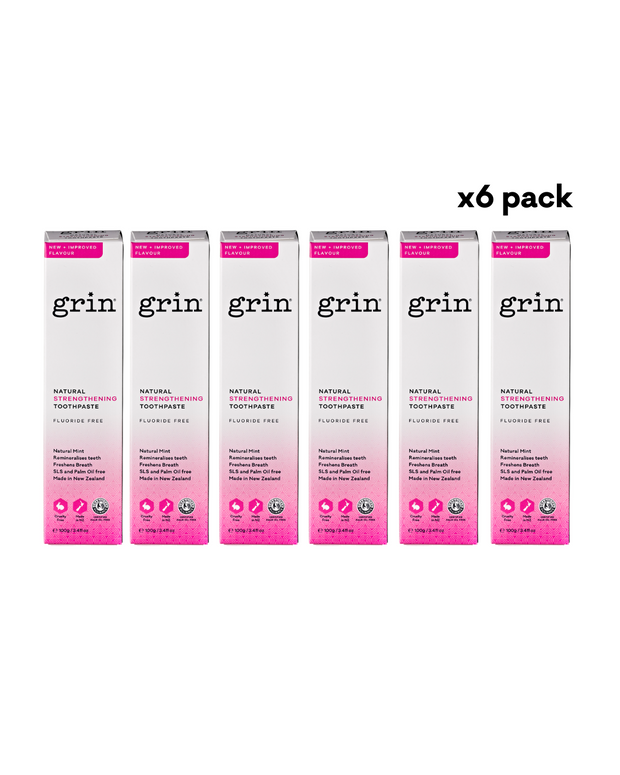 Grin Natural Strengthening Toothpaste 100g Bundle x6