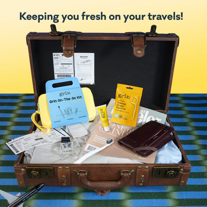 Grin Yellow Silicone Travel Kit on the Go Kit