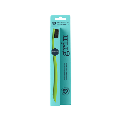 Grin 100% Recycled Toothbrush 1pk Medium Lime