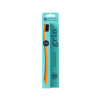 Grin 100% Recycled Toothbrush 1pk Medium Orange