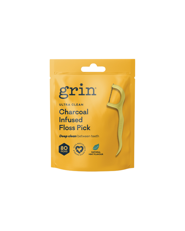 Grin Ultra Clean Adults Floss Picks 80pk Bag Bundle x8