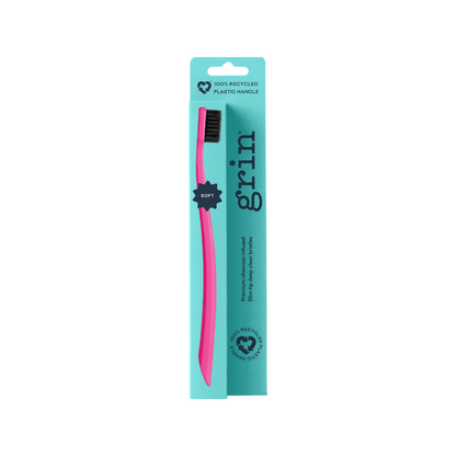 Grin 100% Recycled Toothbrush 1pk Soft Fuschia