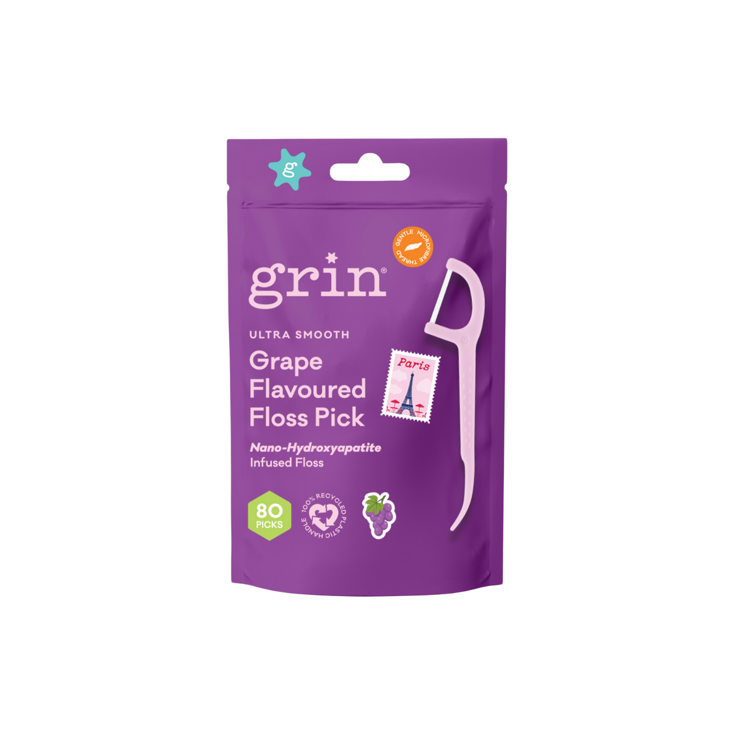 Ultra Smooth N-HA Infused Floss Picks 80pk Grape