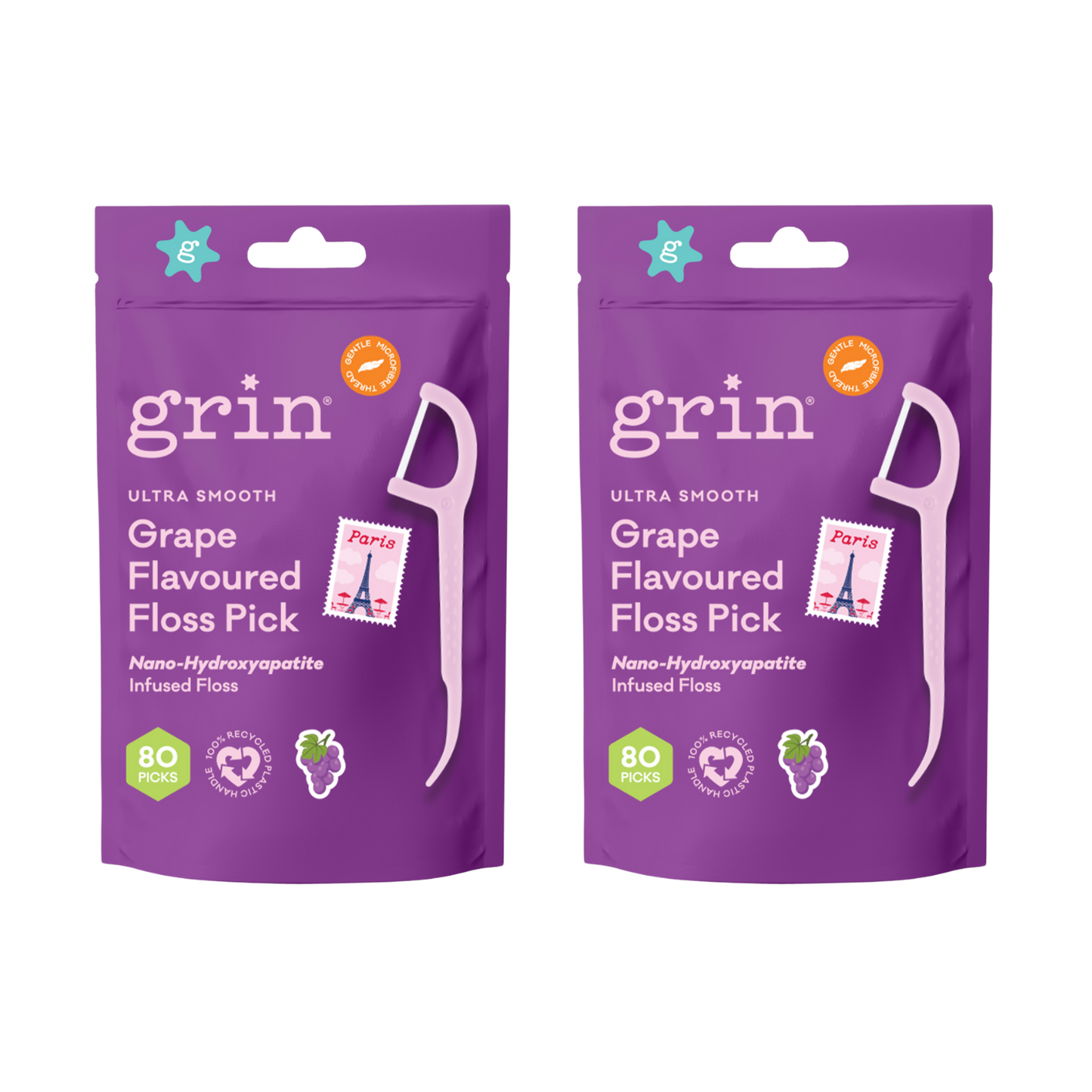 Ultra Smooth N-HA Infused Floss Picks 80pk Grape