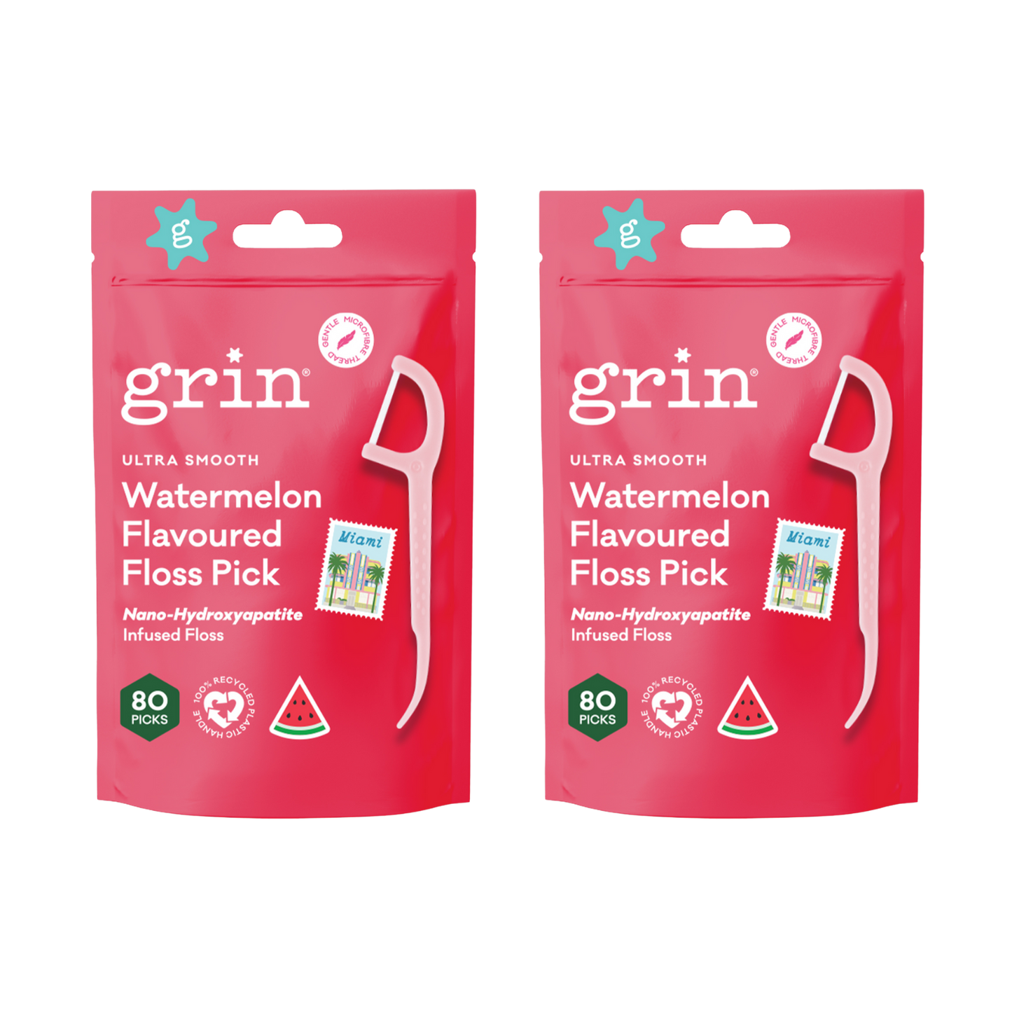 Ultra Smooth N-HA Infused Floss Picks 80pk Watermelon