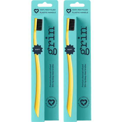 Grin 100% Recycled Toothbrush 1pk Soft Lemon