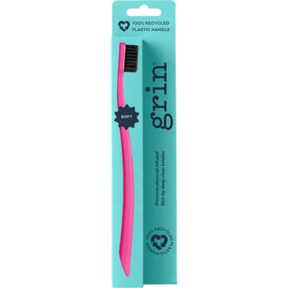 Grin 100% Recycled Toothbrush 1pk Soft Fuschia