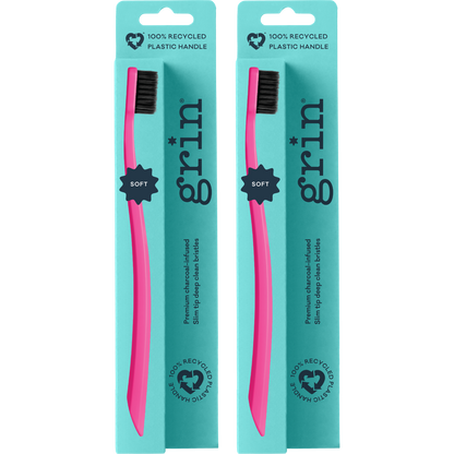 Grin 100% Recycled Toothbrush 1pk Soft Fuschia