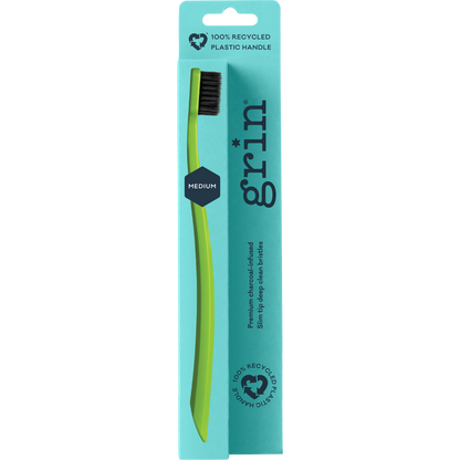 Grin 100% Recycled Toothbrush 1pk Medium Lime