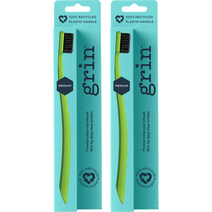 Grin 100% Recycled Toothbrush 1pk Medium Lime