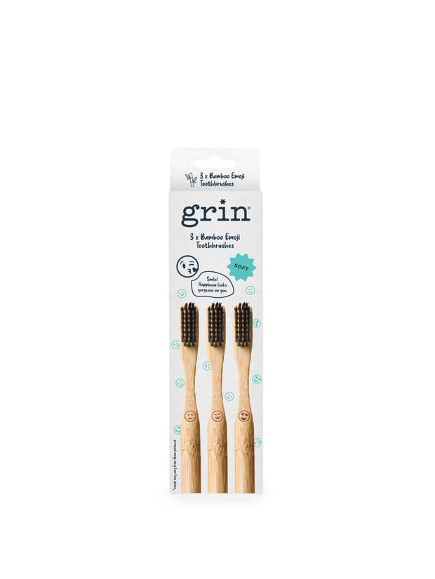 3pk Bamboo Charcoal-Infused Toothbrush