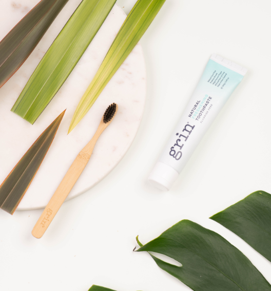 Grin Freshening Toothpaste & Bamboo Toothbrush Set - Grin Natural Products