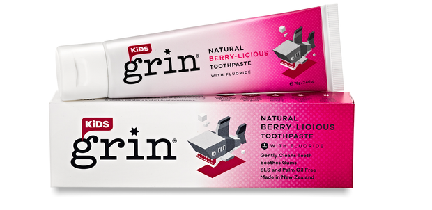 Grin Kids Natural Berry-licious Toothpaste with Fluoride 70g - Grin Natural Products